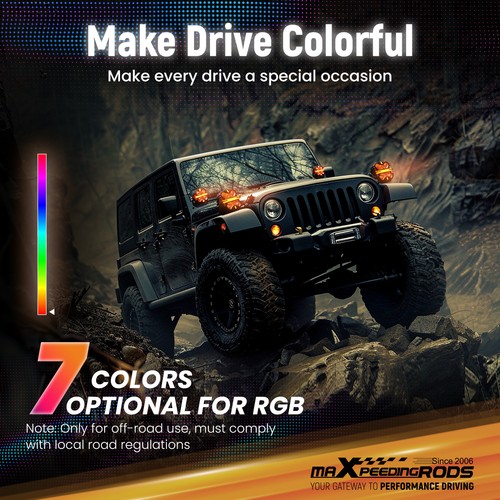 LED Off Road Lights 7 Inch 33200LM Spot Beam Driving Light Pod RGB DRL IP68 - Picture 2 of 19