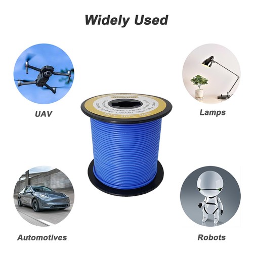 22 Gauge Silicone Wire 400ft Blue, Primary Flexible 22 AWG Stranded Tinned Co... - Bild 5 von 7