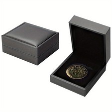 2pcs Rectangel PU Imitation Leather Coin Storage boxes Commemorative Single Coin