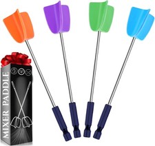 4PCS Silicone Resin Mixer Paddles Drill Attachment for Epoxy Paint Mixing