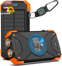 Solar Charger Power Bank 10,000Mah, Portable Wireless Charger, 20W Fast Charging