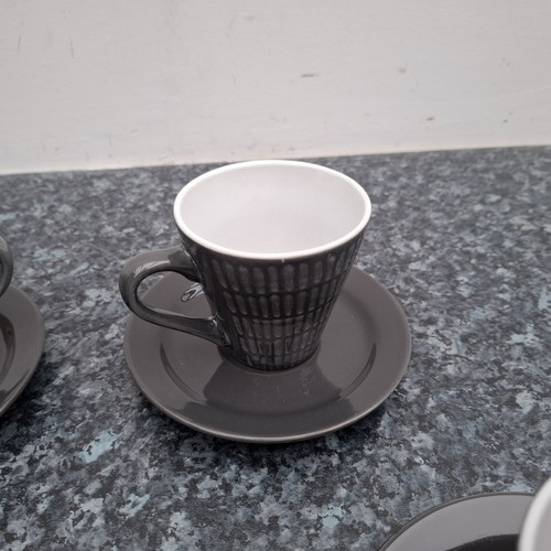 Juego de 4 tazas y 4 platillos Chavena gris portugués de cerámica estampada - en caja - Imagen 5 de 22