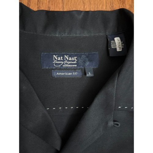 Camisa Nat Nast Luxury Originals - Calce Americano Para Hombre Talla Grande Negra Abotonada - Imagen 4 de 6