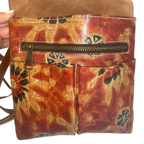 PATRICIA NASH 70s REVIVAL COLLECTION FLORAL CROSSBODY FRINGE ITALIAN LEATHER - Picture 8 of 21