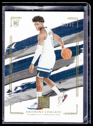 2020-21 Panini Impeccabile Anthony Edwards RC Gold #100 51/60 Timberwolves - Foto 1 di 2