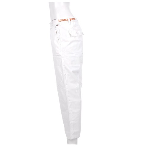 Tommy Hilfiger Womens Cargo Trousers White Straight Fit Logo Comfort Size 29 - Picture 2 of 9