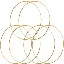 6 Pcs 14 Inch Metal Floral Hoop Large Gold for Macrame Craft Wreath Rings Dre...