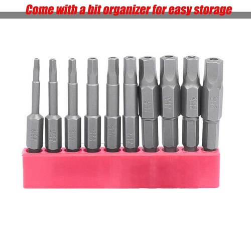 10-teiliges magnetisches Fünfeck-Schraubendreher-Bit-Set metrische Größen 1/4 Zoll Sechskant... - Bild 5 von 7