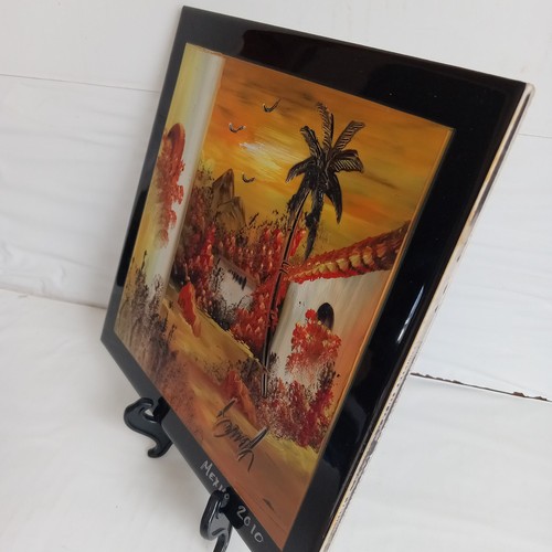 tile painted Made In Mexico Signed - Bild 2 von 10