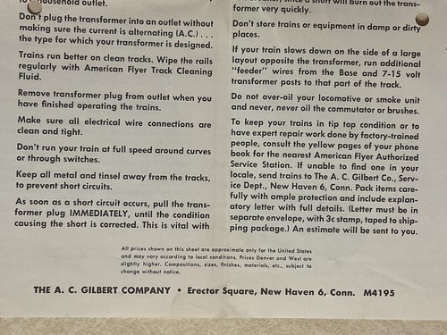 1950s American Flyer Model Railroad Poster-Hint Sheet w/Railroad Miniatures - Picture 8 of 12
