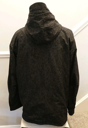 Carhartt Nylon Parka Men's Black Large Check Pattern Fleece Lined Hooded Jacket - Picture 5 of 7