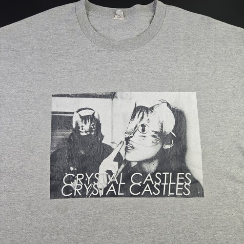 Crystal Castles Cat Mask Alice Glass/Ethan Kath Band Tee 00s/2010s, Sz 23.5x30" - Picture 2 of 16