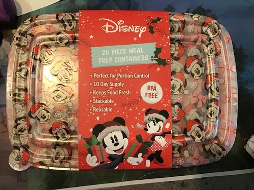 Disney Topolino e Minnie Babbo Natale Contenitori per Preparazione Pasti 20 Pezzi -NUOVI - Foto 1 di 2