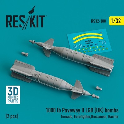 ResKit RS32-0380 - 1:32 1000 lb Paveway II LGB (UK) bombs (2 pcs) (Tornado, Euro