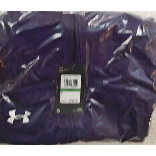 Under Armour Full Zip Polyester Jacket Men's Size L Loose Fit Purple Zip Pockets - Picture 10 of 10