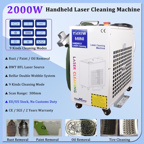 2000W Fiber Laser Cleaning Machine Oil Rust Paint Removal 9 Kinds Cleaning Modes - Picture 1 of 12