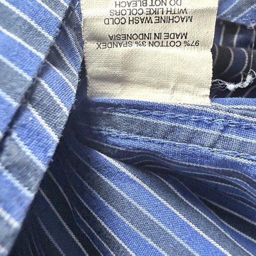 Camicia uomo Express Design Studio M vestibilità moderna righe blu elasticizzata manica lunga - Foto 9 di 10