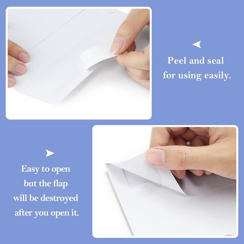 100 Pack White A2 Paper Envelopes Peel & Seal Invitation Envelopes for Weddin... - Picture 3 of 7