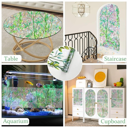 Stained Glass Window Privacy Film Static Cling Non-Adhesive 3D Rainbow Frosti... - Picture 6 of 8