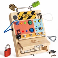 3-in-1 Busy Board with Led Light Switch, Montessori Toddler Screwdriver Board...