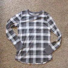 NWOT Cuddl Duds Medium Gray White Waffle Knit Long Johns Shirt Base Layer Longer