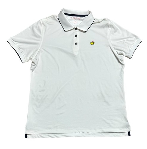 Masters Magnolia Lane White Golf Polo Shirt Women's Large Short Sleeve Pullover