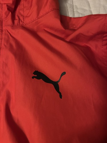 Puma Red Lightweight Windbreaker Jacket Rain Coat Hooded Boys Size L (14-16) - Picture 4 of 6