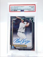 NICK KURTZ 2024 BOWMAN CHROME DRAFT 1ST AUTOGRAPH ATHLETICS AUTO PSA 9 Q4105