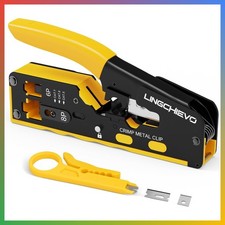 Pass Through RJ45 Crimp Tool for Cat7 Cat6 Cat5 Ethernet Crimper