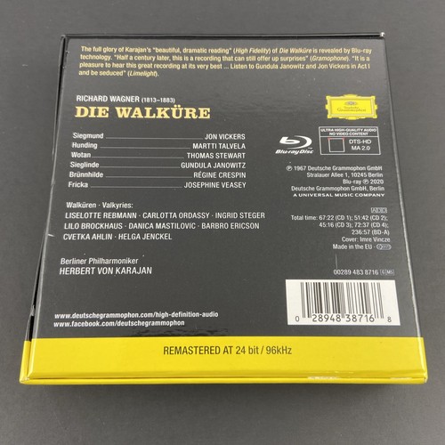 Die Walkure by Wagner Berliner Philharmoniker Von Karajan 4 CD & Blu-ray - Picture 2 of 21