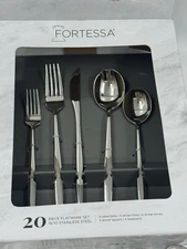 New Fortessa 20 Piece / 4 Settings Flatware SS Constantin Mirrored, Pottery Barn