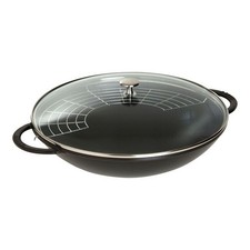 [ HOT SALE ] Staub Cast Iron 14.5-inch, Wok, Black Matte - 100% Authentic - NEW