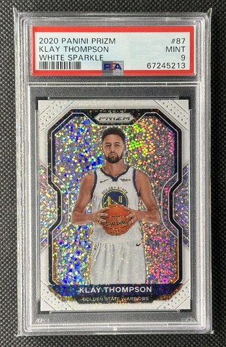 2020-21 Panini Prizm Klay Thompson White Sparkle #87 PSA 9 - Picture 1 of 2