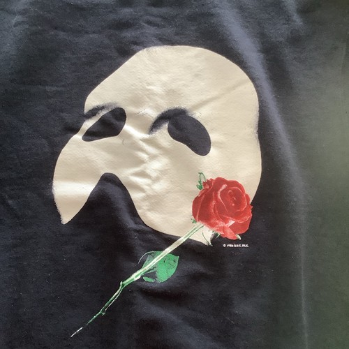 Sudadera De Colección Fantasma de la Ópera Para Hombres Máscara Grande Rosa Años 80 Telar de Frutas Hecha en EE. UU. - Imagen 3 de 16