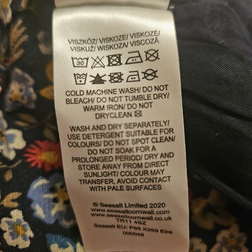 Seasalt Kennack Sands Midi Floral Dress Cotton Blend Size UK 14 Navy Blue - Picture 16 of 18