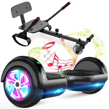 Hoverboard & Go Kart Seat Electric Self-Balancing Scooter LED Bluetooth Music