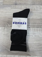 Bombas Men's Black Crew Socks Size Large Crew Calf Honeycomb Socks 1 Pair New