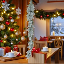 Flocked Artificial Snow Garland Flocked Pine Christmas Garland, White Frosted...