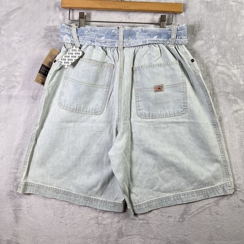 Gloria Vanderbilt Vintage Deadstock Denim Shorts Size 10 Light Wash Belted 90s - Picture 12 of 19