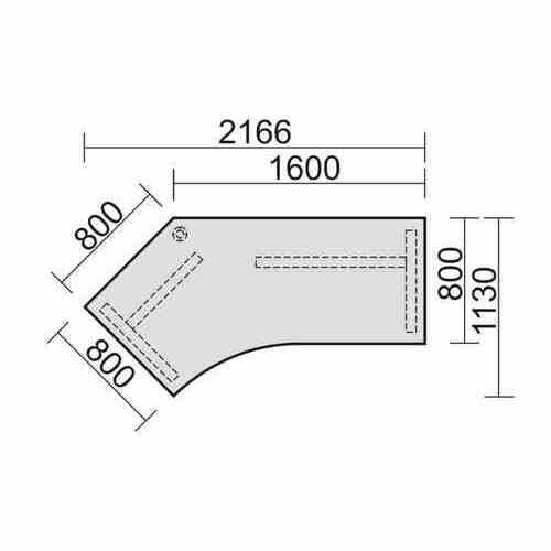 Winkelschreibtisch, links, C-Fuß Pro, 720 x 2.166 x 1.130 mm (HxBxT) - Bild 4 von 12