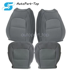 Driver/Passenger Bottom/Top Seat Cover Gray Cloth For 2015-2022 Chevy GMC Canyon