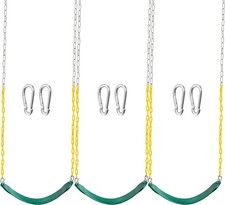 TURFEE 3 Pack Green Swing Seats Heavy Duty with 66" Chain, Set