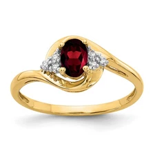 14k 6x4 Oval January/Garnet and Diamond Ring XBS404