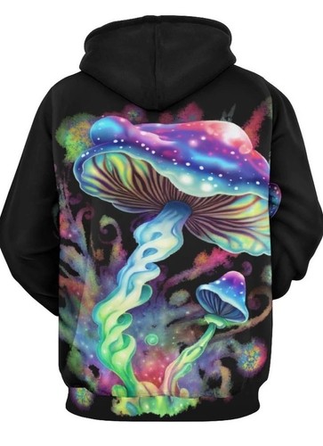 Herren 3XL Neuheit Pilz Hoodie Hippie Tie Dyed Hoodies Oberteil - Bild 2 von 2