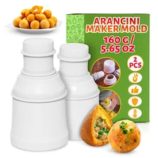 Arancini Maker Mold Rice Ball Mold 160G/5.65Oz - Set of 2 Molds, round and Point