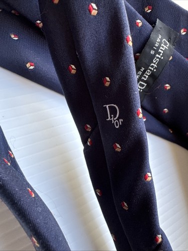 Corbata de seda Christian Dior vintage con estampado logotipo de buen gusto Dior - Imagen 3 de 7