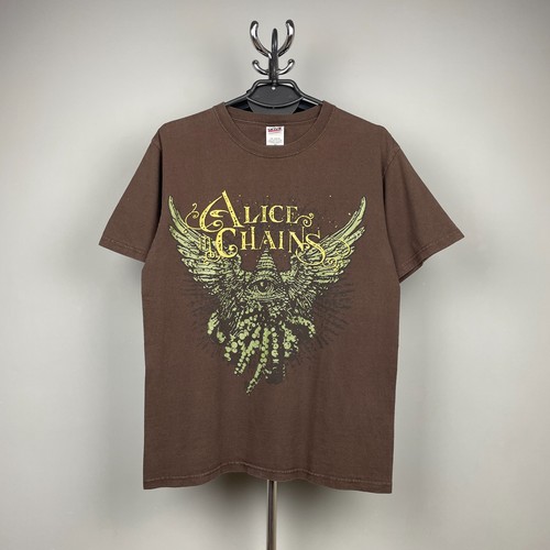 Alice In Chains Vintage Men’s Brown Cotton USA Tour T-Shirt by Anvil – Size M - Picture 2 of 10