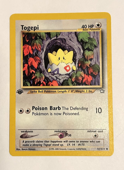 1st Edition  Pokemon Neo Genesis  Togepi  51/111  NM
