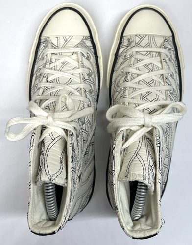 CONVERSE All star 70 Hi Runway Cable Knit Egret Black Women’s Sz 6 Preppy Boho - Picture 4 of 9