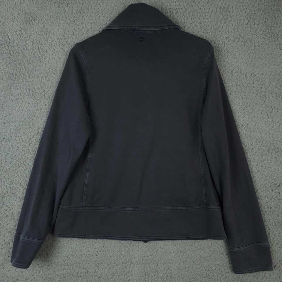 Chaqueta prAna Mujer Gris Medio Candice Algodón Orgánico Abotonada Terry Atletismo Foto 2 de 4